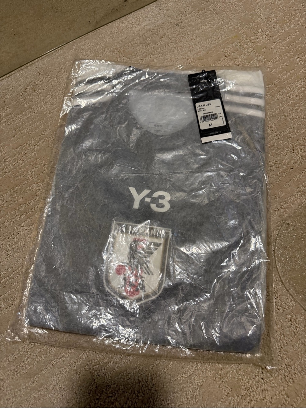 Y-3 Men Japn Short Sleeve Tee with White Logo